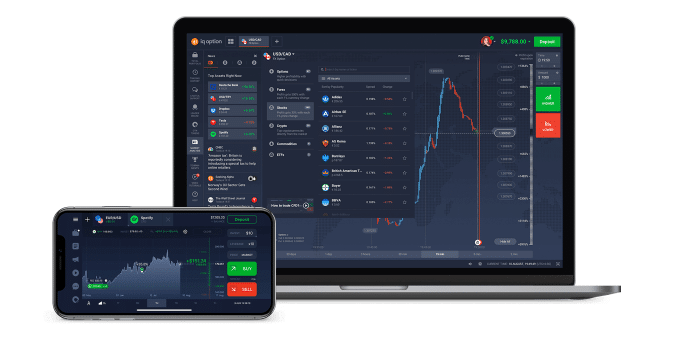 Software di trading IQ Option per desktop e dispositivi mobili