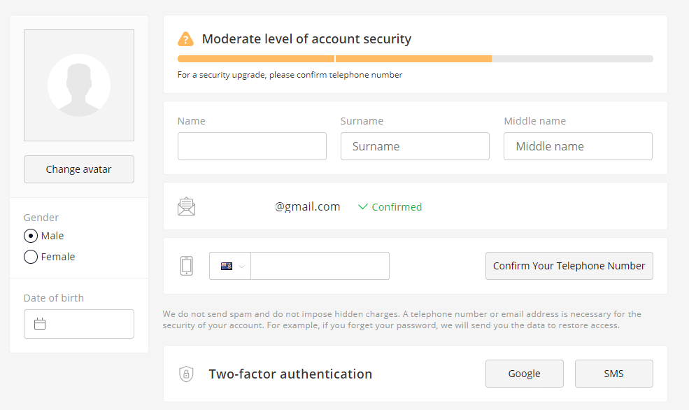 Olymp Trade verification and security of your trading account