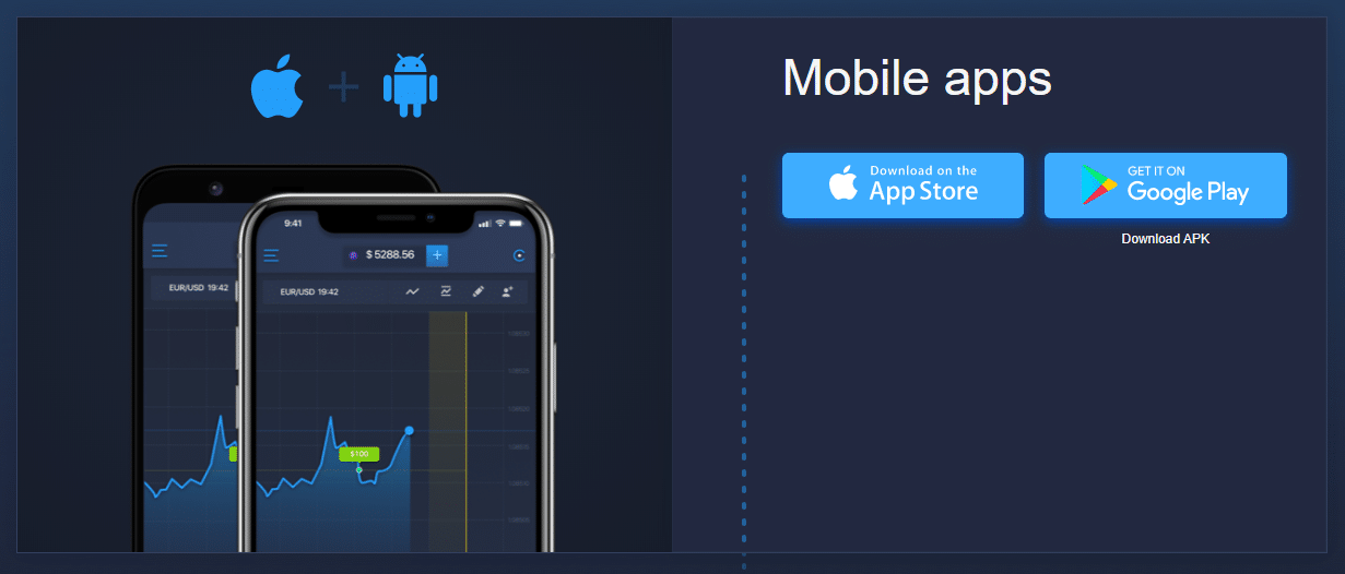 Piattaforma di trading mobile ExpertOption