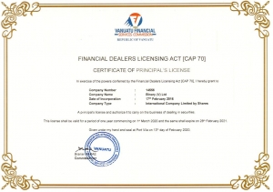 Deriv's Vanuatu Financial Services Commission (VFSC) licentie
