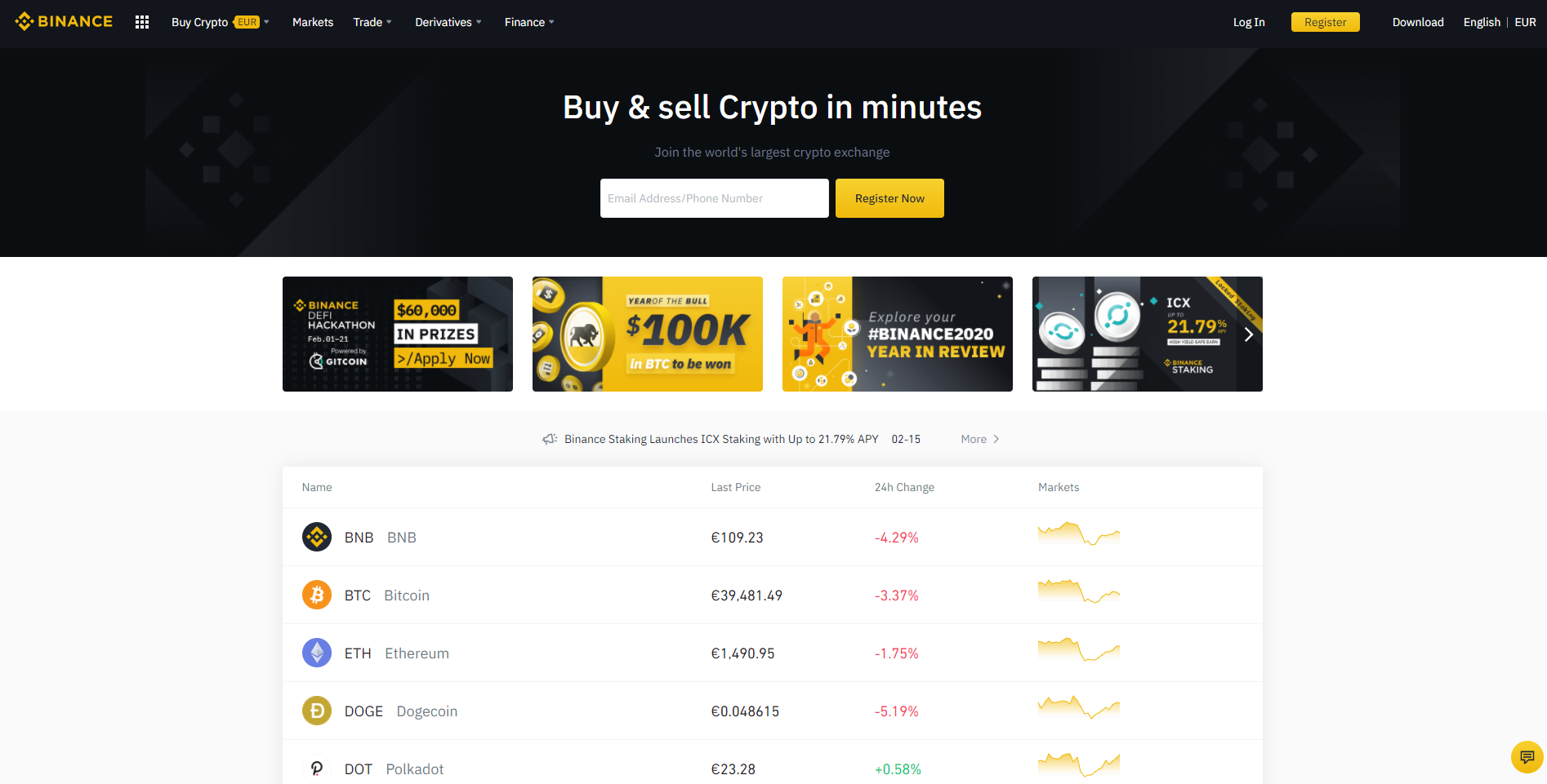 Binance cryptocurrency-uitwisseling