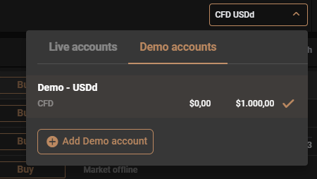 Tangkapan skrin akaun demo Capital.com