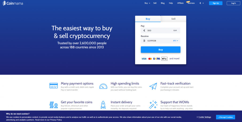 Coinmama cryptocurrency exchange
