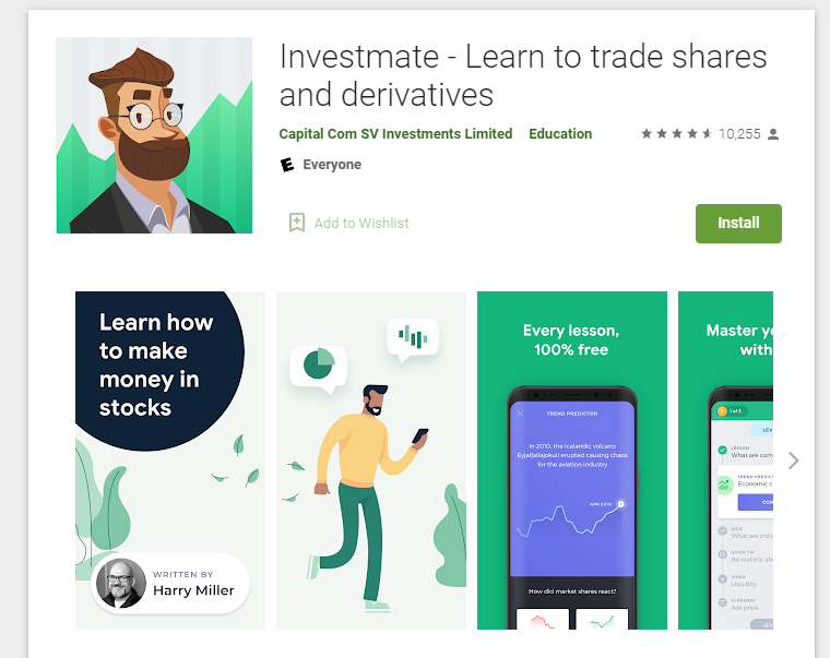 Investmate app fra capital.com