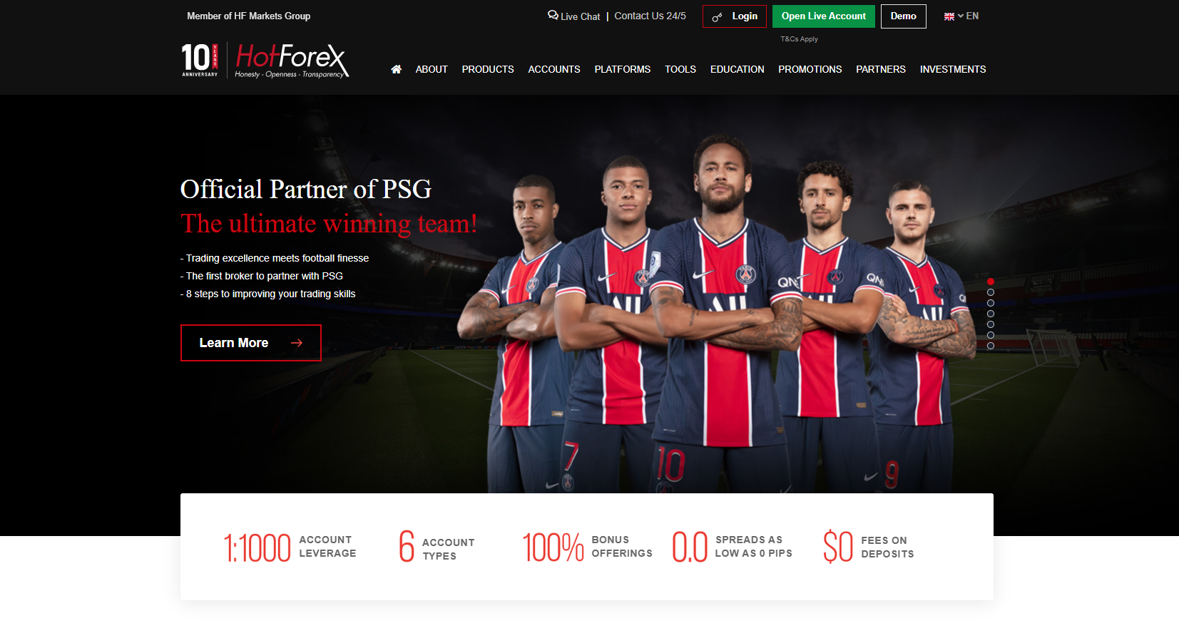 HotForex'nin resmi web sitesi