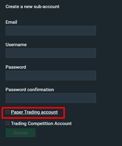 Creating a paper trading account with Bitfinex