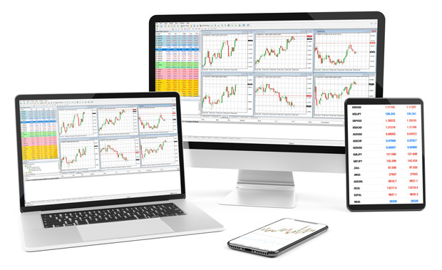 MetaTrader 4 platform on various devices, such as computer, mobile phone and tablet