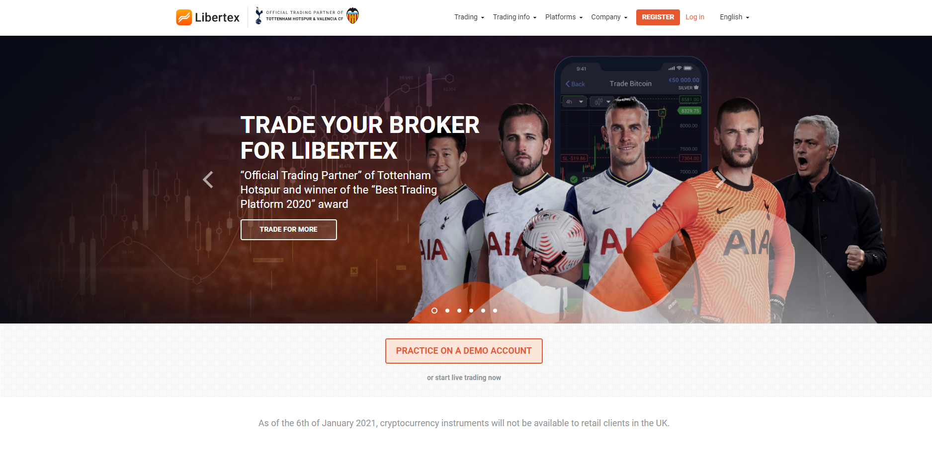 Official website of the forex platform Libertex