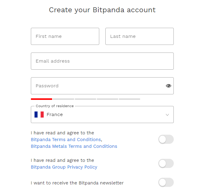 Uw Bitpanda-account openen