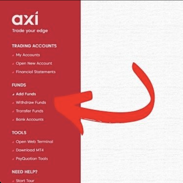 How to withdraw money on AXI?