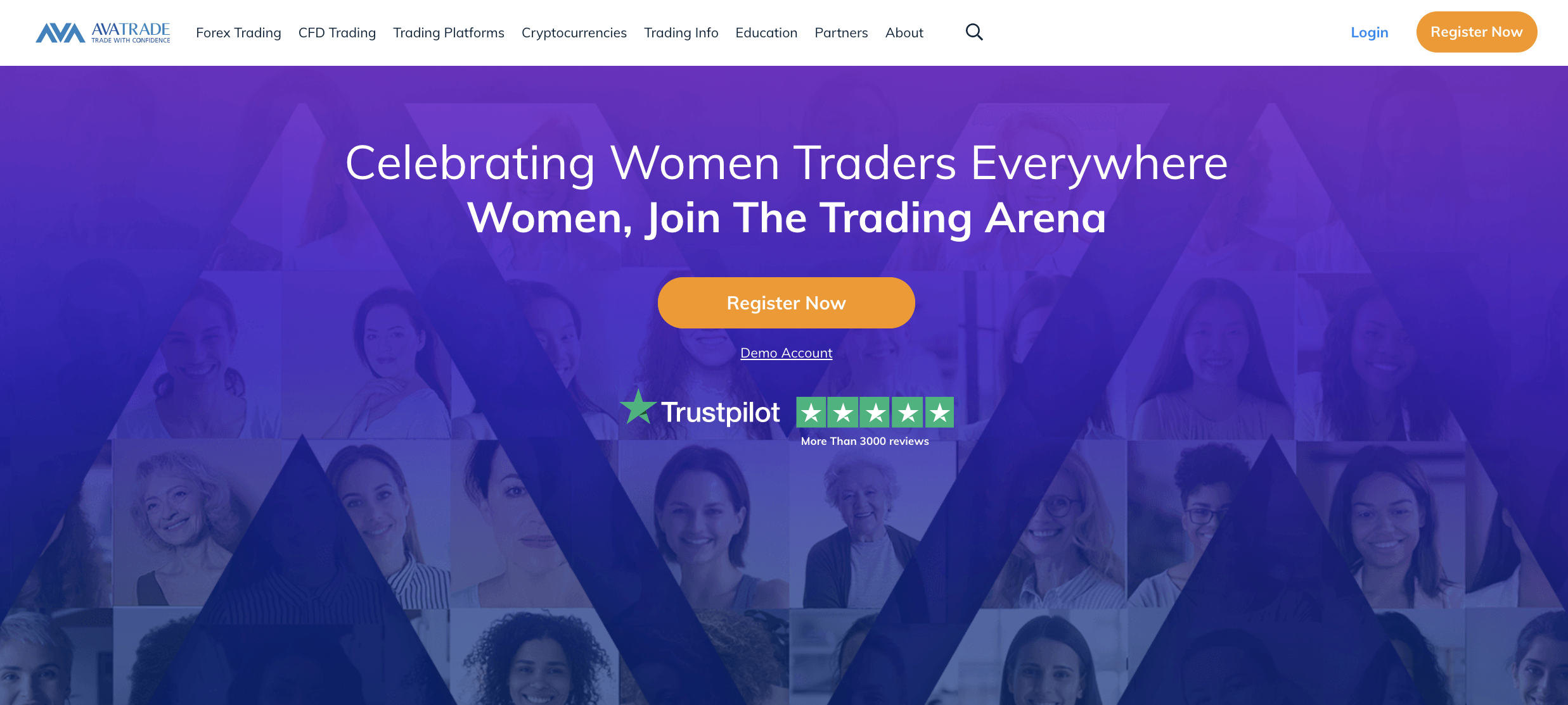AvaTrade 공식 홈페이지. 세계 여성의 날이나 다른 축하 행사와 같이 때때로 특별 행사가 있습니다.