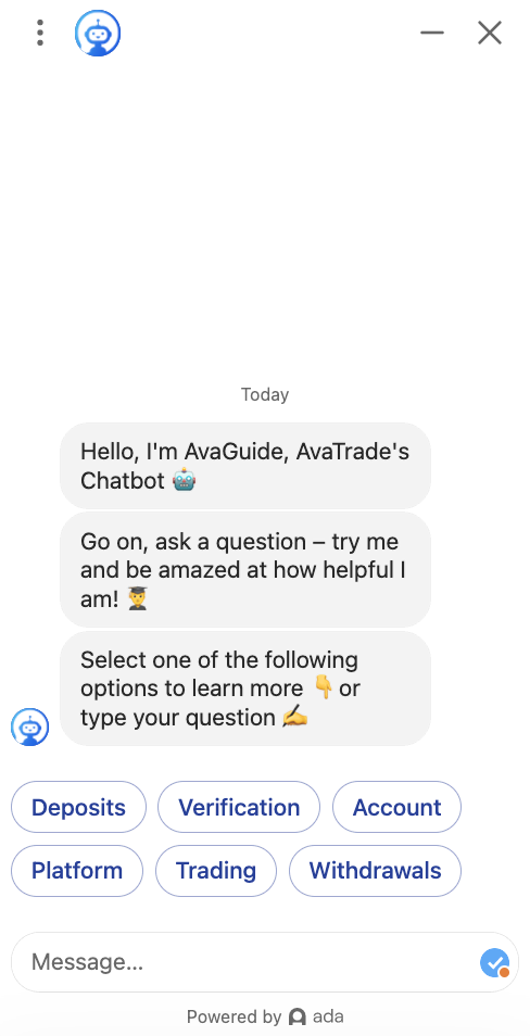 Όποια ερώτηση κι αν έχετε, μπορείτε πάντα να τη στείλετε στη συνομιλία. Και αν το chatbot δεν μπορεί να σας βοηθήσει, ένας υπάλληλος θα σας βοηθήσει. Εδώ μπορείτε επίσης να επιλέξετε το θέμα Ανάληψη.