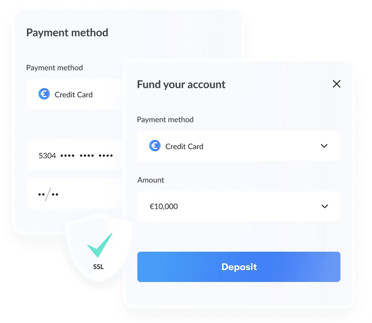The deposit process at NAGA is simple and intuitive