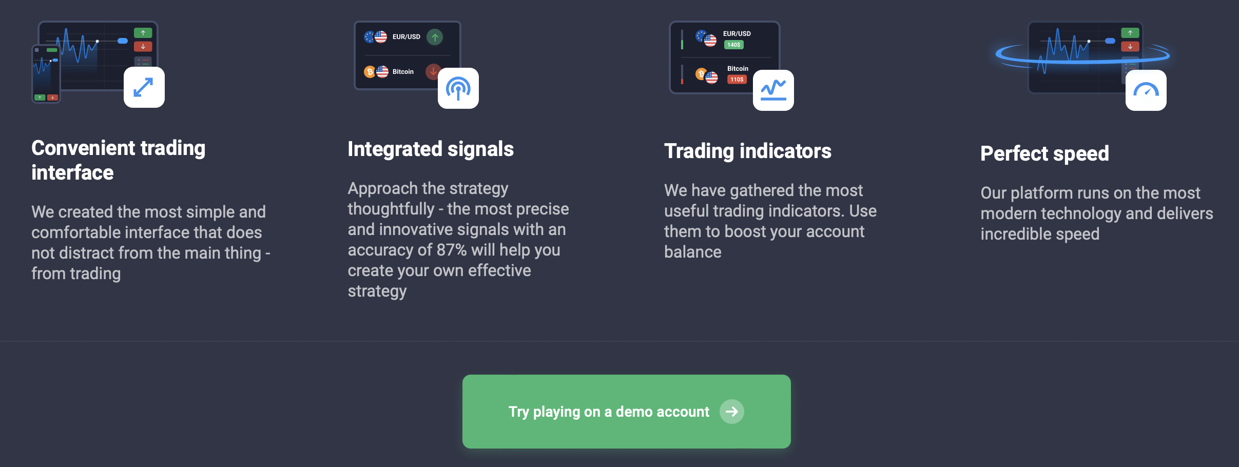 You get access to many features when you trade with Quotex