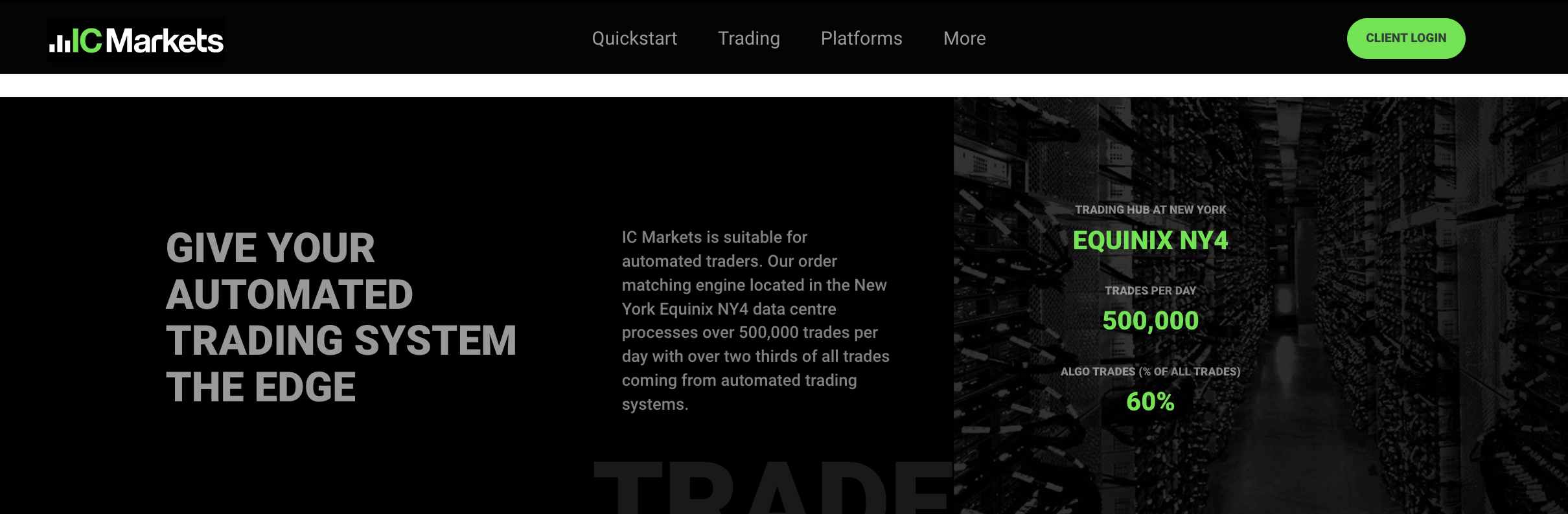 The official website of the forex broker IC Markets