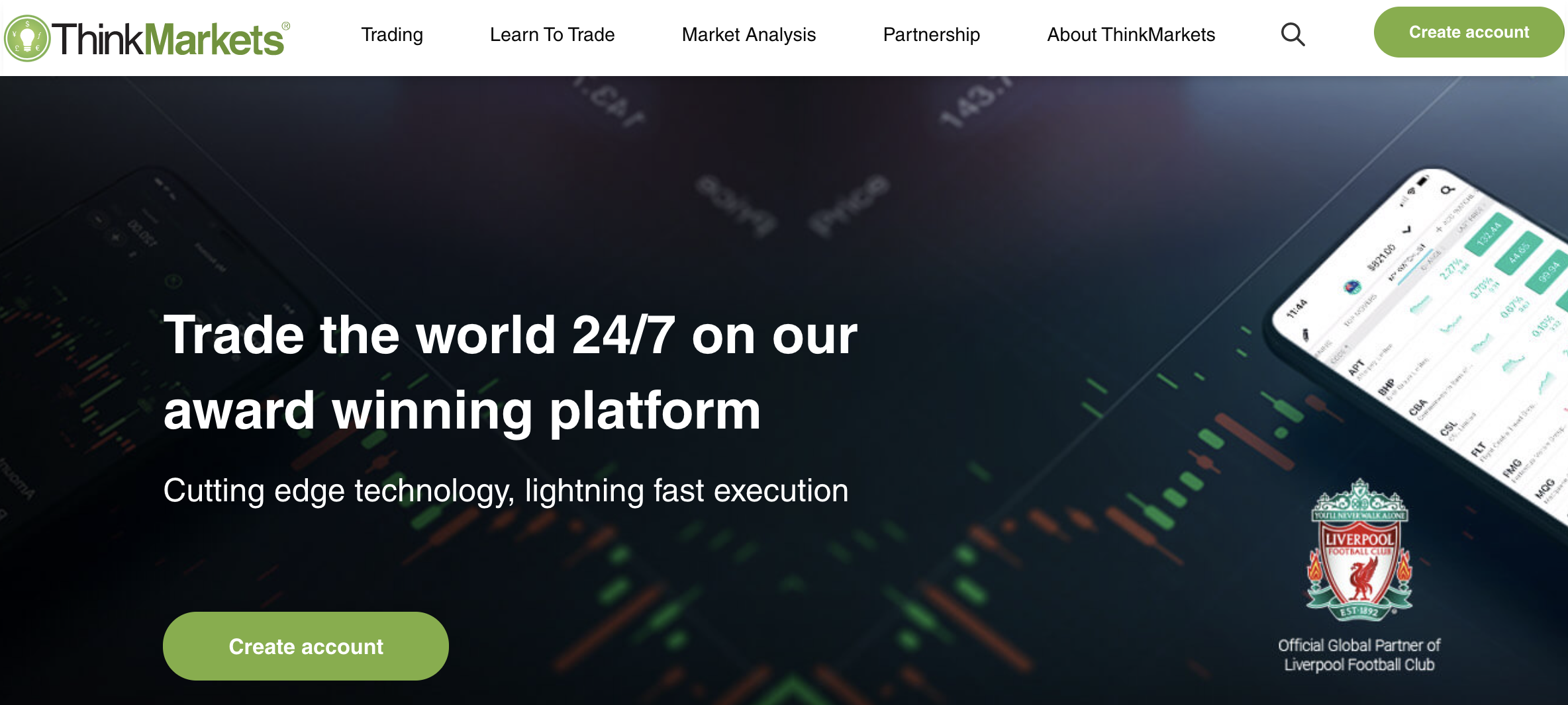 The official website of the Forex Broker Think Markets