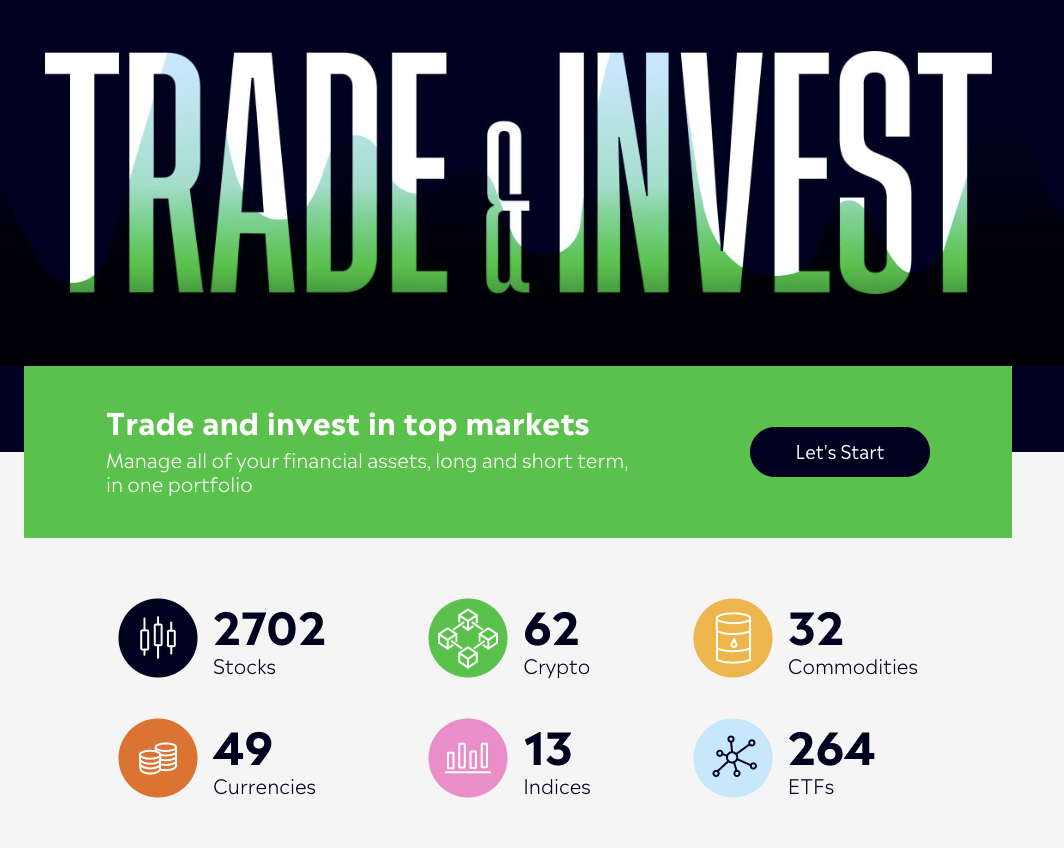 Faceți comerț și investiți pe piețele de top cu eToro. Peste 2700 de acțiuni și 49 de valute