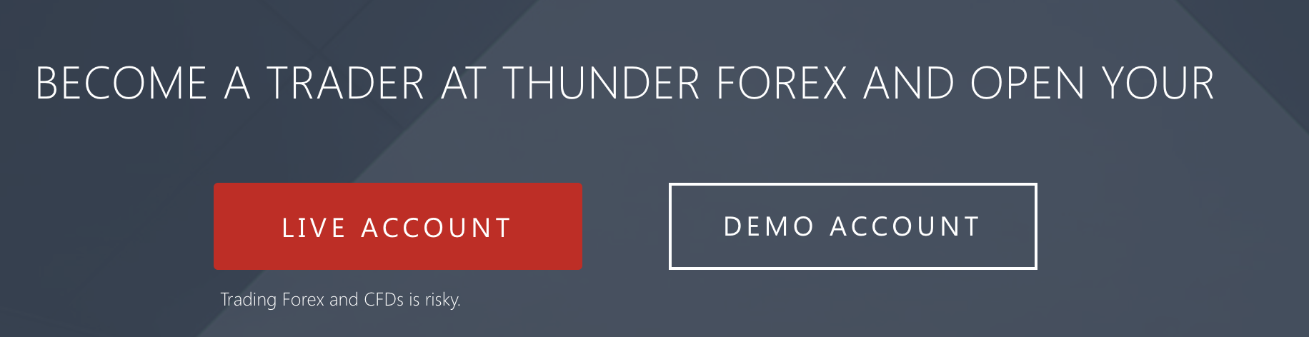 Mogelijkheid om te oefenen met handelen met een demo-account met Thunder forex