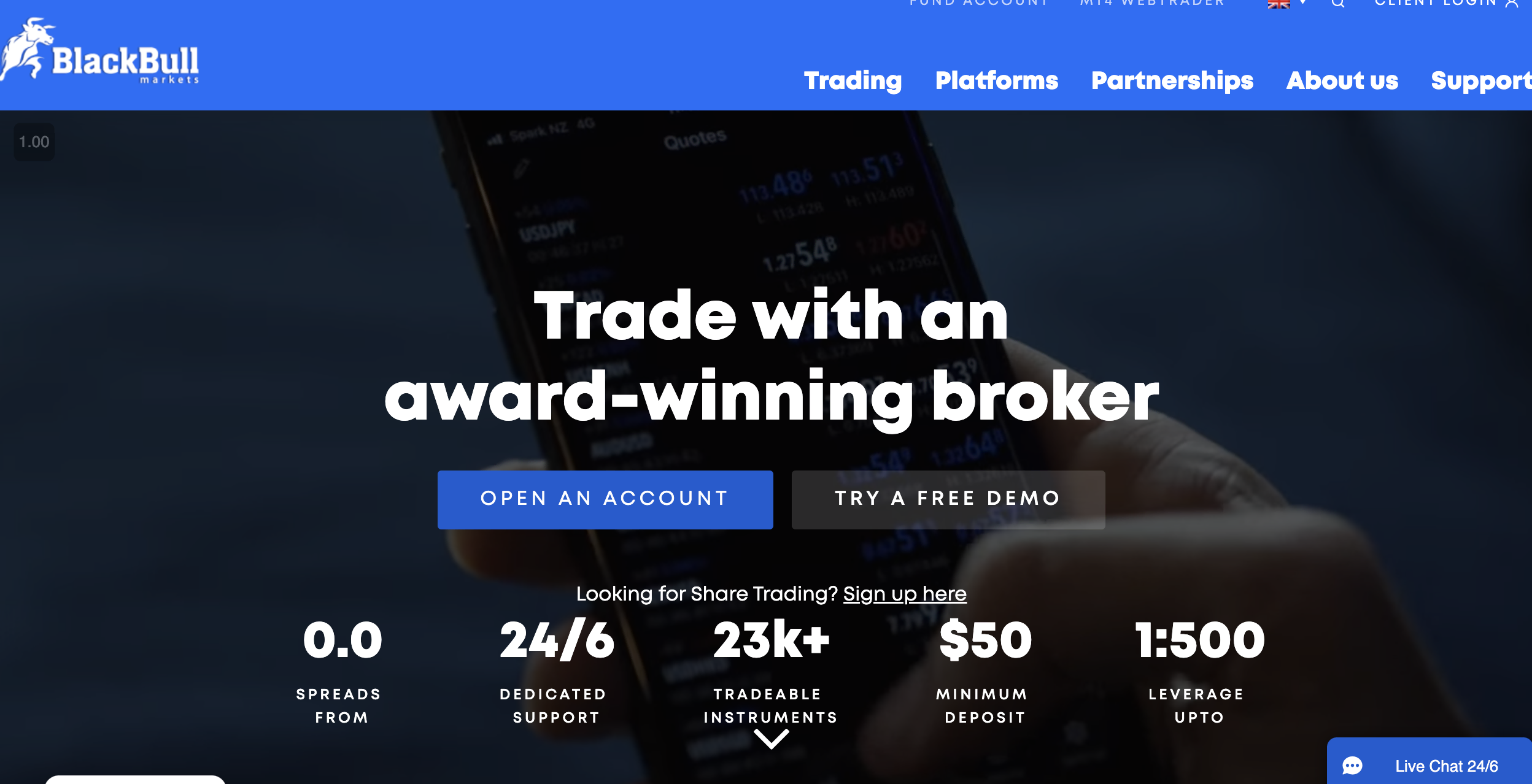 ForexBrokerBlackBull Marketsの公式ウェブサイト
