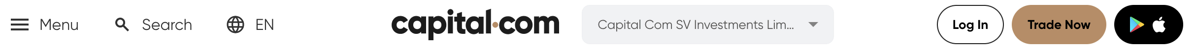 Στο Capital.com μπορείτε να ανοίξετε έναν λογαριασμό κάνοντας κλικ στο "συναλλαγές τώρα" στο επάνω μέρος του ιστότοπου.