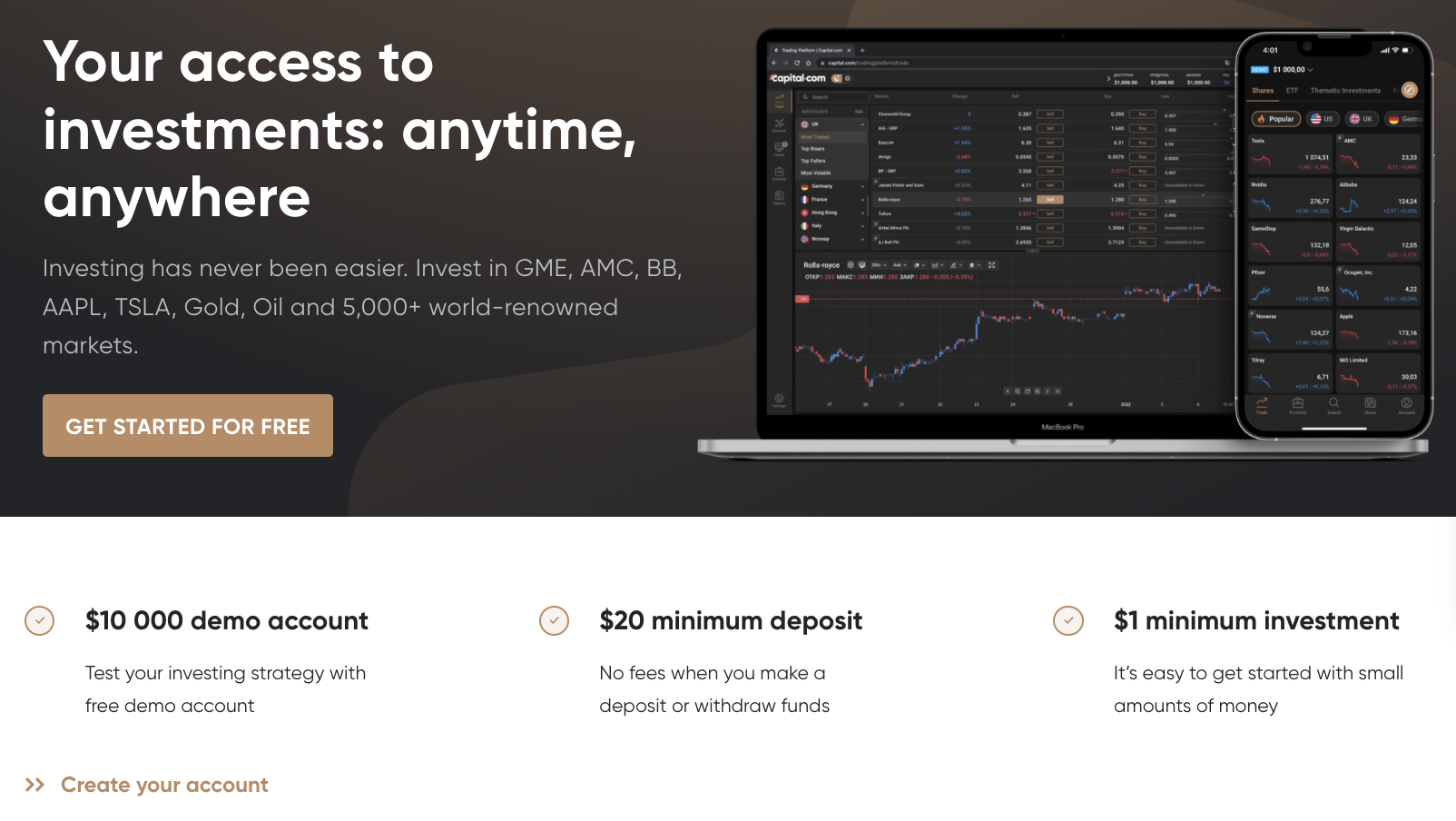 At Capital.com you can start with a virtual balance of $10,000 to practice trading