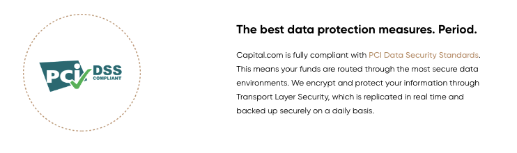 Capital.com имеет ряд встроенных функций безопасности.