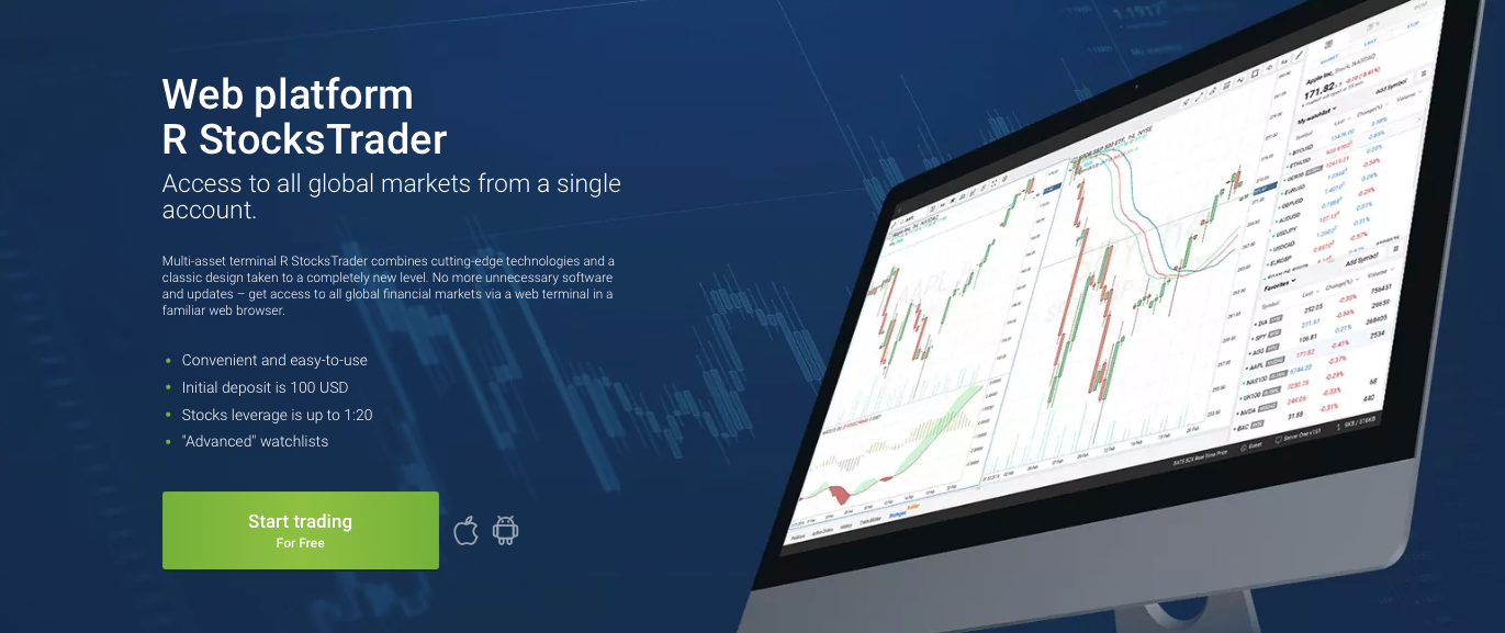 RoboForex r StocksTrader cho iOS và Android