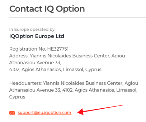 IQ Optionのサポートチームへの連絡方法
