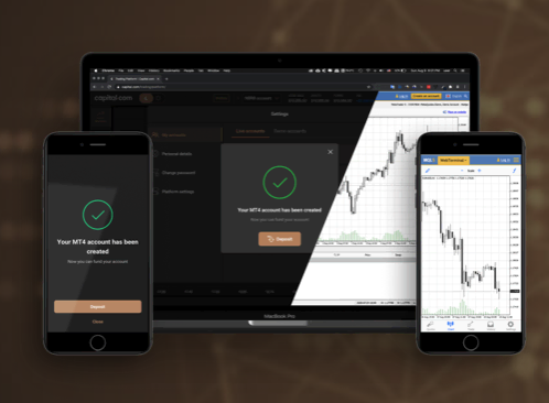 Capital.com offers using the MetaTrader 4 on various devices, such as desktop and mobile