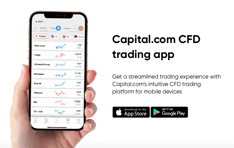 Aplikasi perdagangan Capital.com