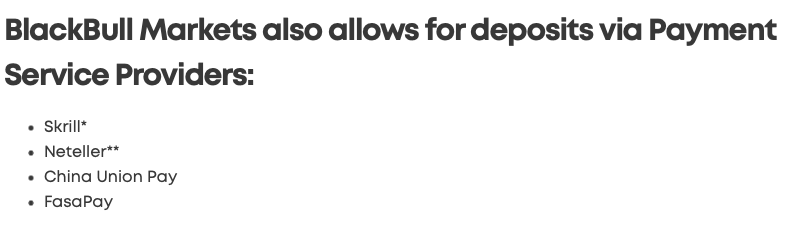 خيارات الدفع BlackBull Markets