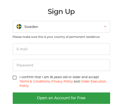 Számlanyitás svéd kereskedők számára IQ Option-vel