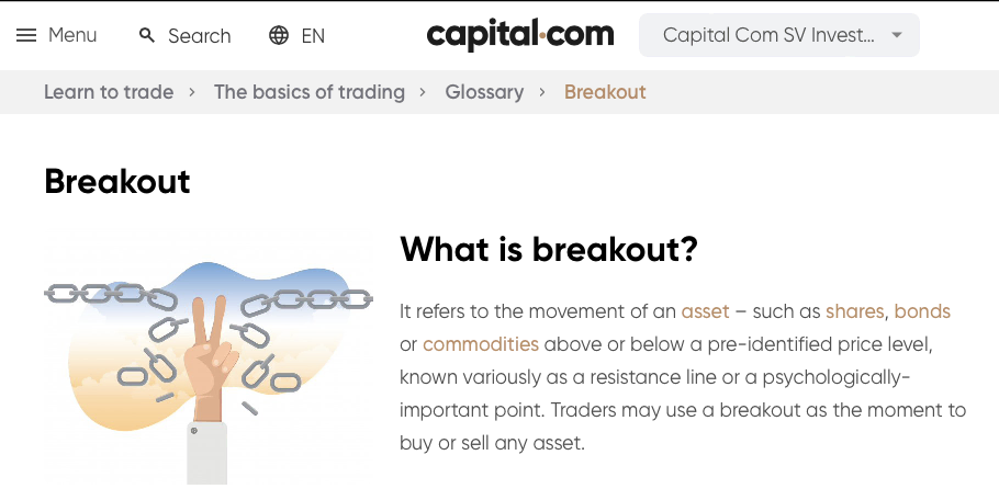 Capital.com - Co je to breakout