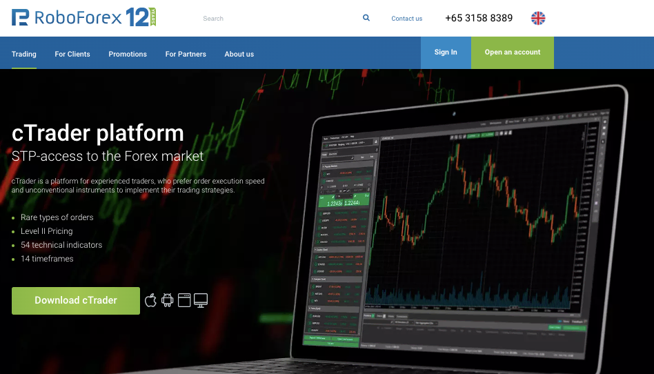 RoboForex cTrader overview and features