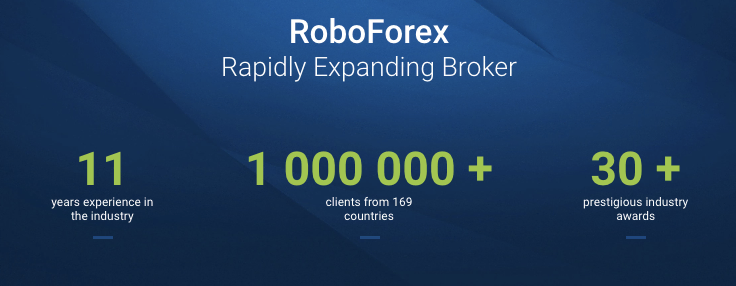 RoboForex - Dữ liệu về lượng người dùng và số năm kinh nghiệm trong ngành