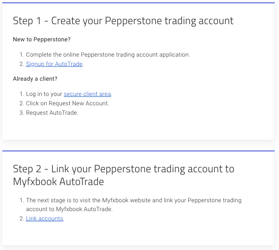 Comment connecter MyFXbook avec Pepperstone