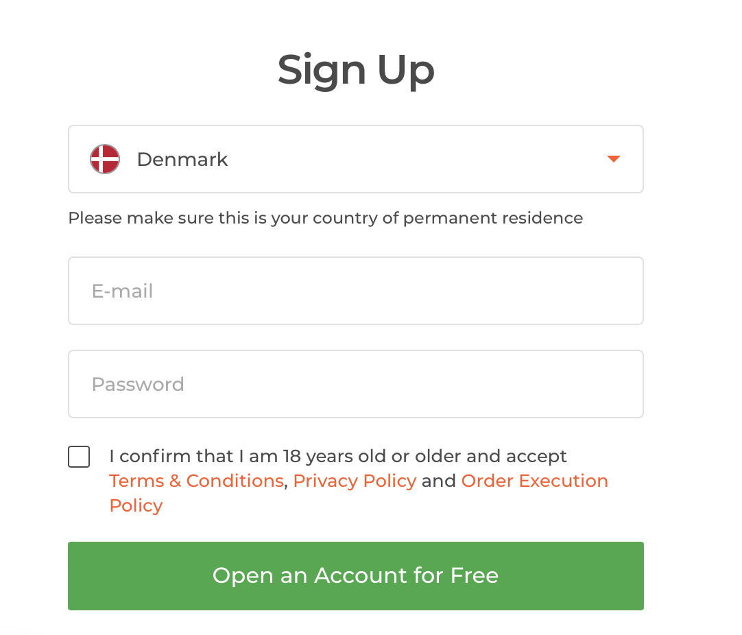 Åbning af en konto for handlende fra Danmark med IQ Option