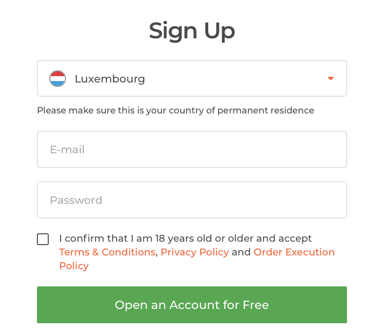 Abrir una cuenta para comerciantes de Luxemburgo
