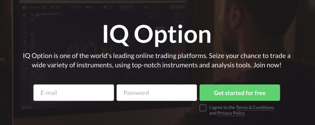 IQ Option - Opening a demo account