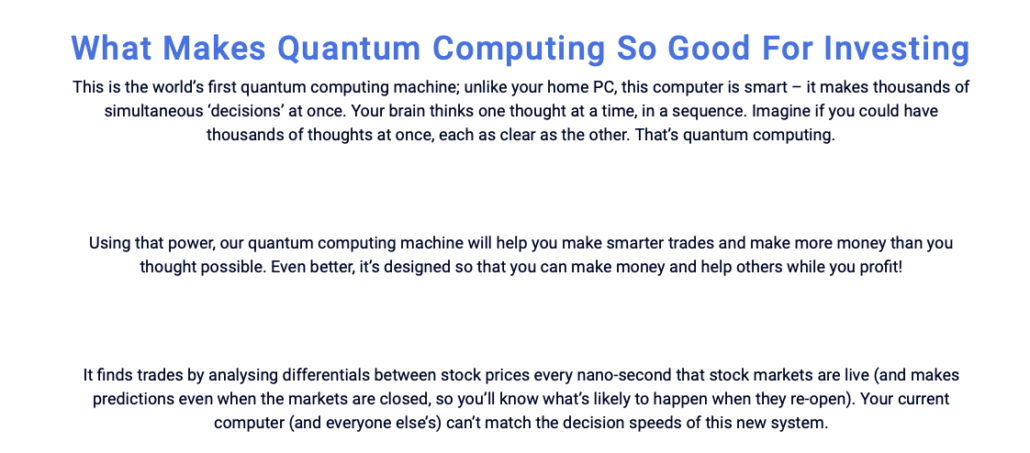 What makes Quantum computing good for investing