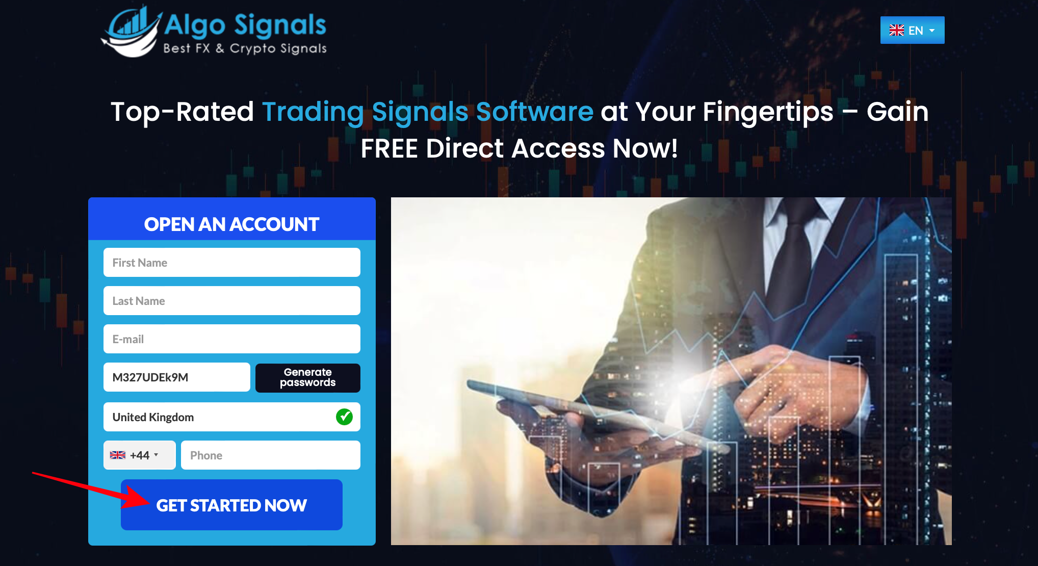 How to open an account on Algo Signals