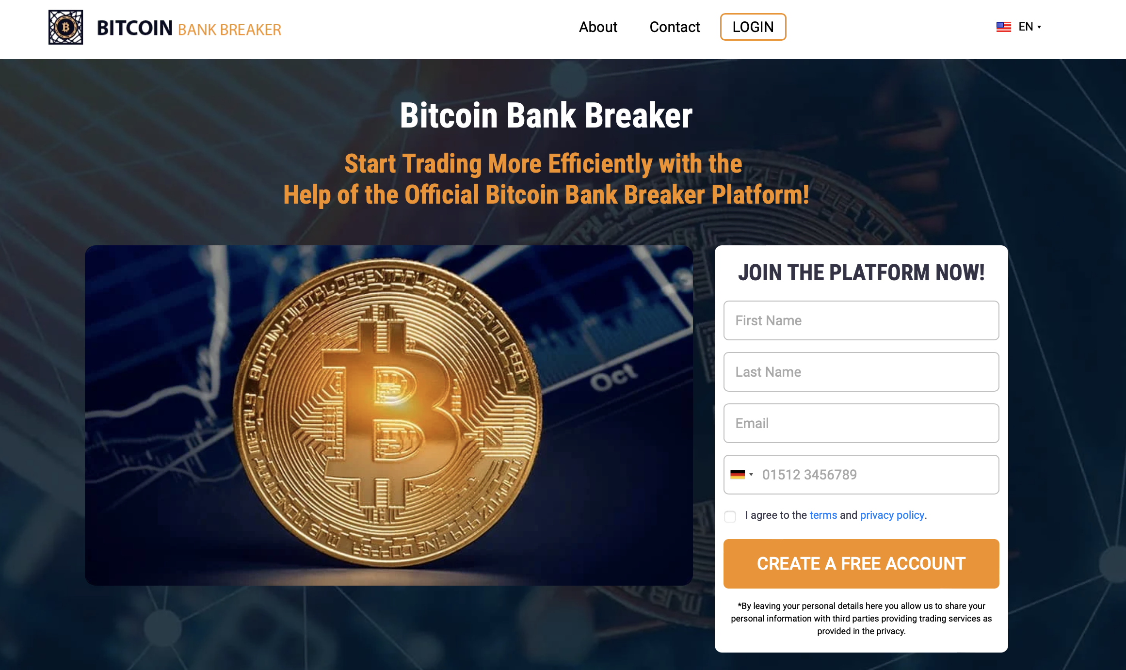 Η επίσημη ιστοσελίδα του Bitcoin Bank Breaker
