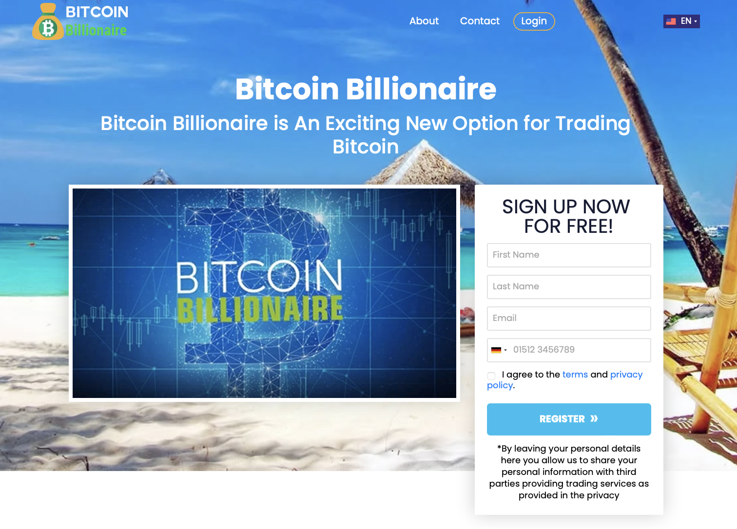 Oficiální stránky bitcoinového miliardáře
