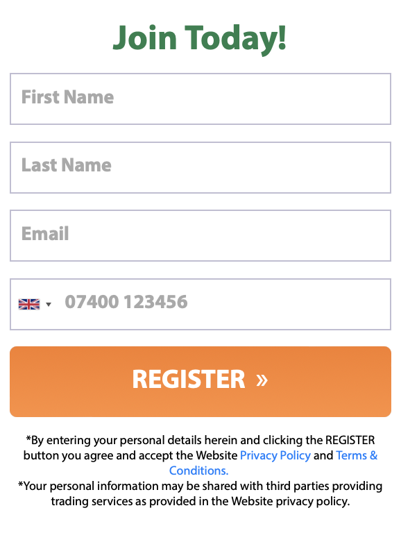 The Bitcoin Circuit sign up form
