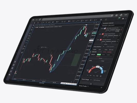 The Bitcoin Inform trading app on a tablet