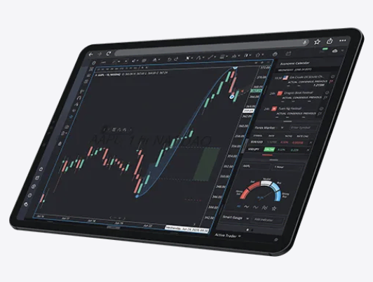 L'app di trading Bitcoin Inform su un tablet