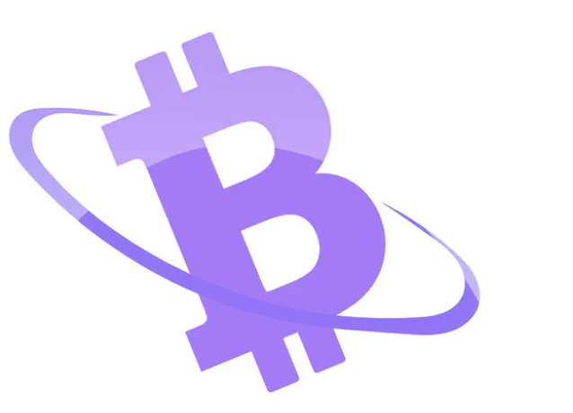 Фиолетовый логотип Bitcoin Inform