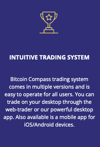 The Bitcoin Compass offers an intuitive trading system