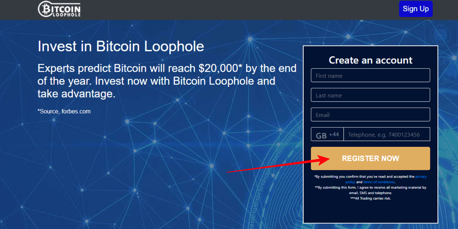 How to create a Bitcoin Loophole account