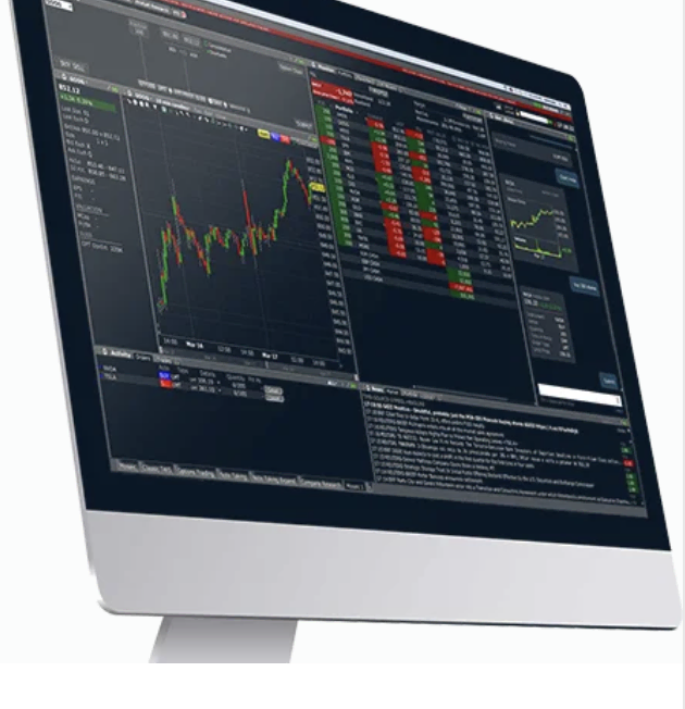 The CryptoSoft trading platform on a computer